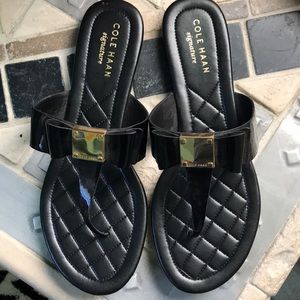 Cole Haan signature black bow slipper sandals